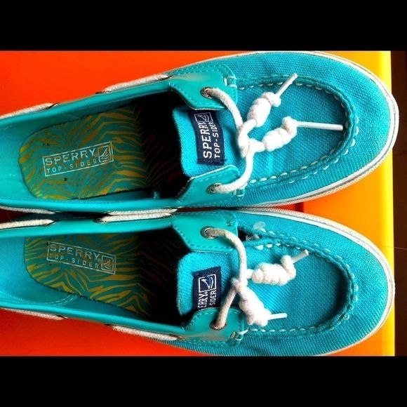 Teal Glitter Sperrys - Picture 1 of 6